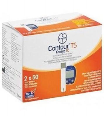 Bayer Contour Ts Test Strips 50 Count (Pack of 2, Multi Color) Free Delivery Worldwide